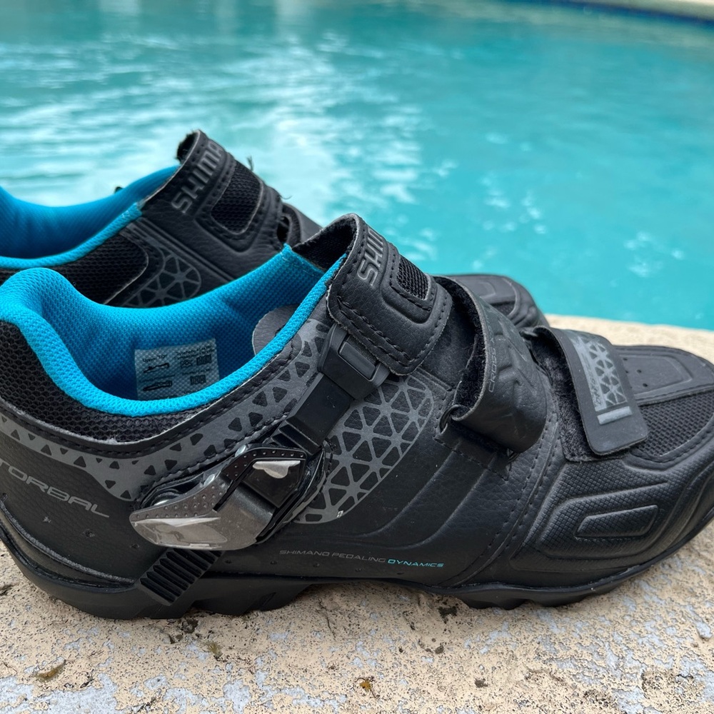 Shimano Black and Teal Cycling Shoes